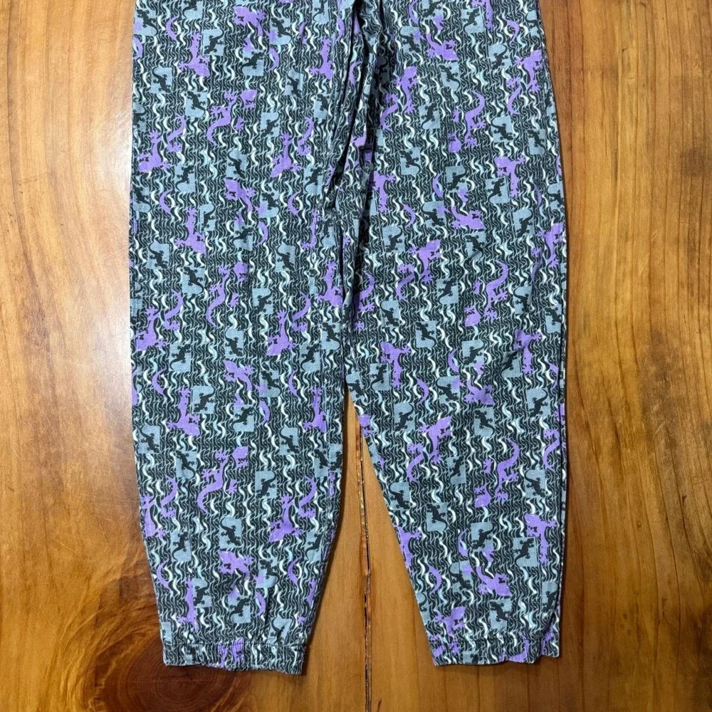 Vintage World Tour Captains Mens Gekko Jogger Pants Lizard Print Cotton 80s HH25